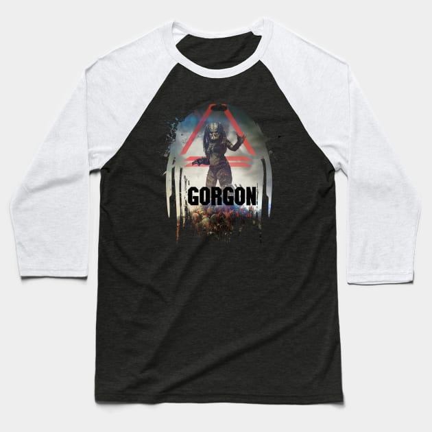 Gorgon Baseball T-Shirt by Krohnos Studios